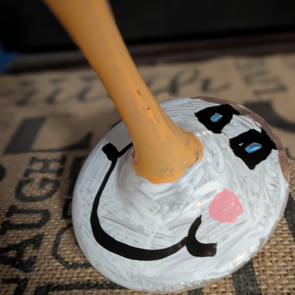 Hand-Painted Snowman Wine Glass